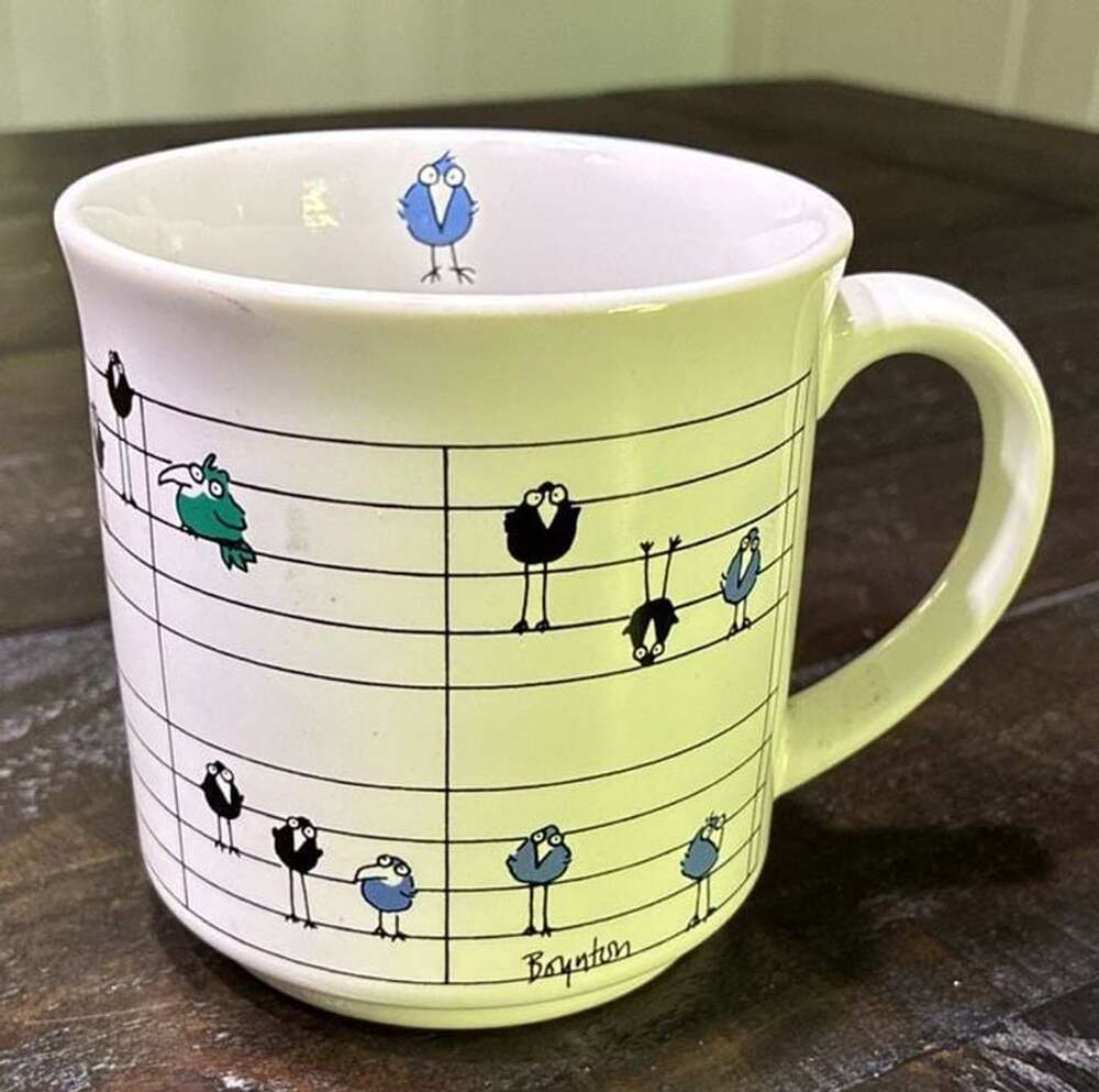 Sandra Boynton Music Notes Birds Coffee Mug Recycled Paper Products, 12 oz